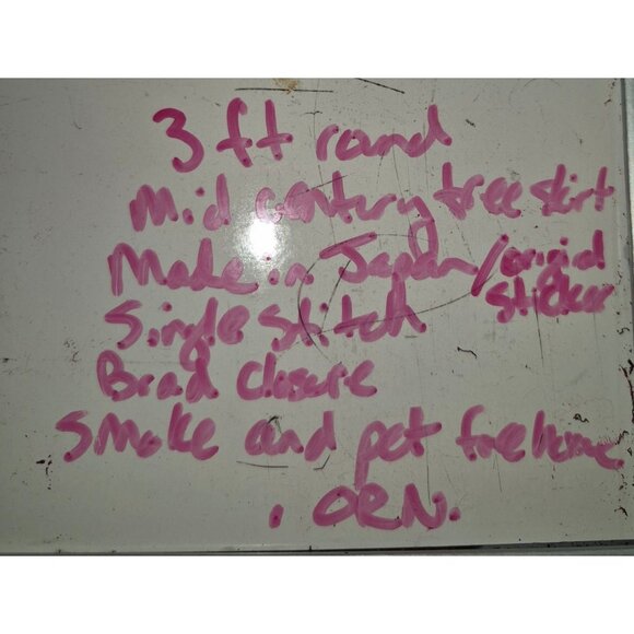 Vintage Mcm Red Christmas Tree Skirt With Santa Snowman Appliques - Picture 10 of 10